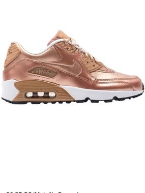 Nike Air Max 90 SE Metallic Bronze sneakers girls size 3